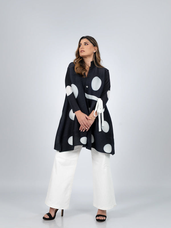 BLUSA LARGA LUNARES - NEGRA - Secondary
