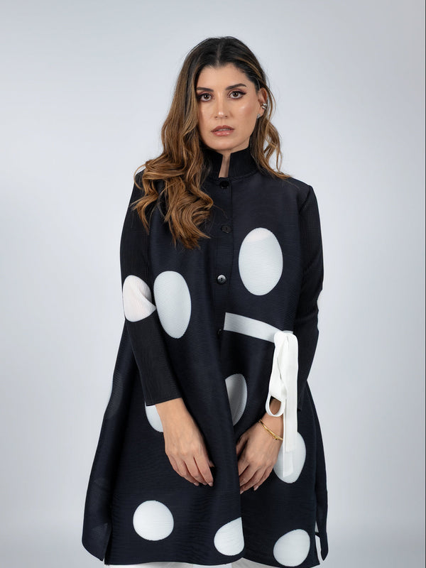 BLUSA LARGA LUNARES - NEGRA