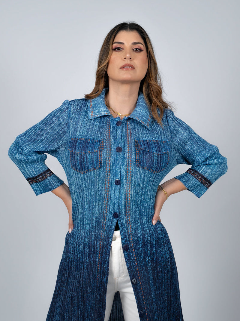 BLUSA LARGA VIDA - AZUL - Image 1